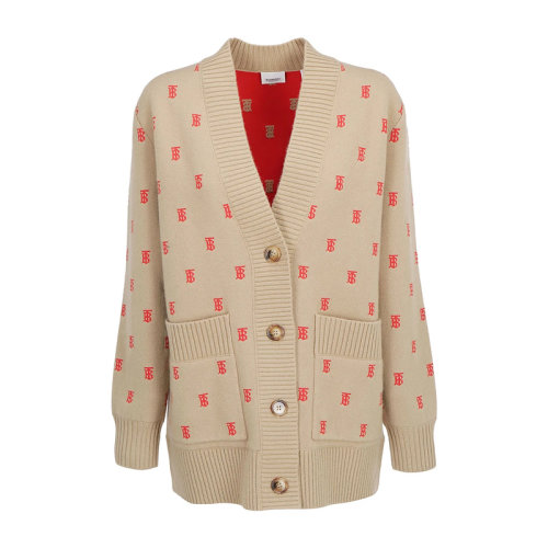 Burberry/博柏利 20春夏 女裝 服飾 TB標(biāo)志中長(zhǎng)款休閑 女士針織衫毛衣
