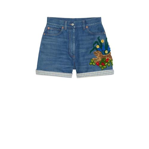  GUCCI古馳 22年秋冬 女士 中國(guó)新年系列牛仔短褲 683732 XDBV7 4447