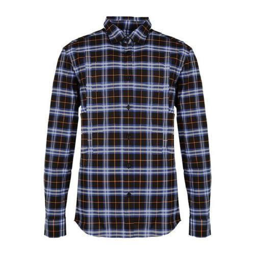  BURBERRY/博柏利 男士藍(lán)色棉質(zhì)長(zhǎng)袖襯衫 80234651 PLFSX