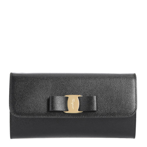 Salvatore Ferragamo/菲拉格慕 女士黑色金屬徽標鏈條包單肩包女包 22-D523-724343