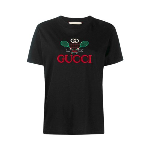  GUCCI/古馳 女士黑色棉質(zhì)短袖T恤 580762 XJC0H 1082 PLFSX