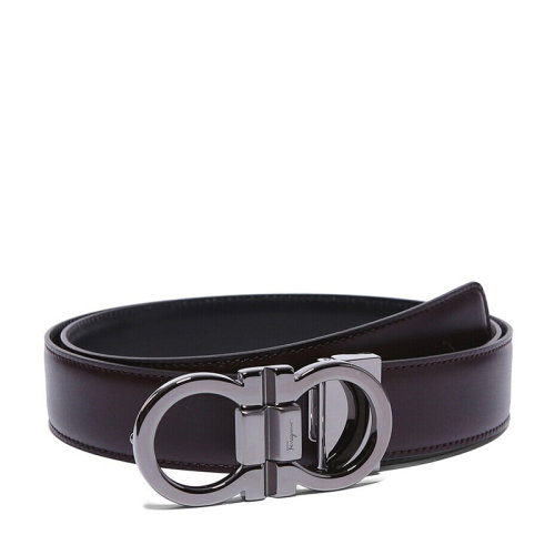 Salvatore Ferragamo/菲拉格慕 男士牛皮雙面板扣式皮帶腰帶 678648