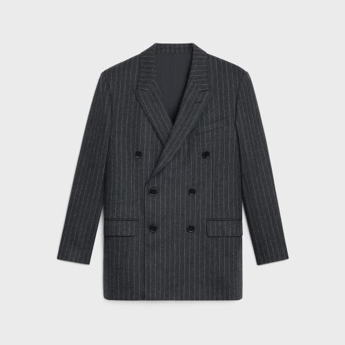  CELINE賽琳思琳 22年秋冬 女士 夾克 JUDE條紋法蘭絨夾克 2V52F971C.10AN