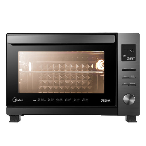 Midea/美的石窯烤32L家用電烤箱T4-321F黑鉆石窯立體烤