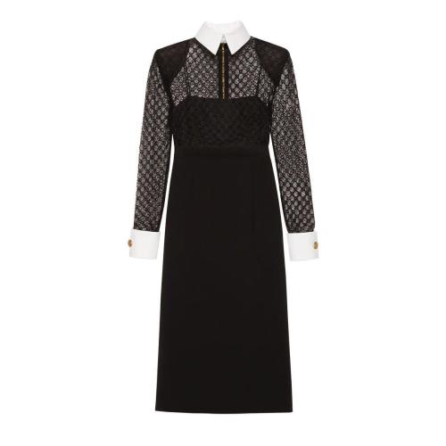  GUCCI古馳 22年秋冬 女士 GG刺繡薄紗連衣裙 678693 XJDYO 1043 預(yù)定商品2-6周發(fā)貨