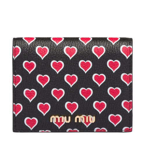 Miu Miu/繆繆 女士通體Love標(biāo)識(shí)皮革錢包 5MV204_2BCZ