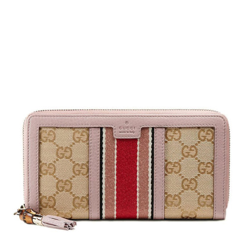 GUCCI/古馳 女士拼色長款帆布錢包卡包女包 353651-F4CKG-9698