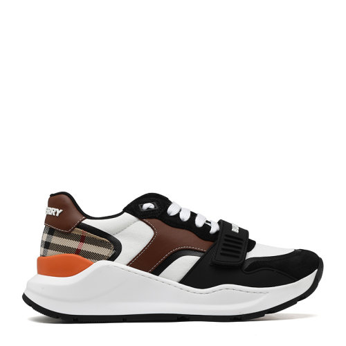 BURBERRY/博柏利21春夏Vintage 格紋皮革拼麂皮男士休閑運動鞋8039112