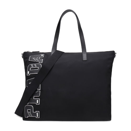 PRADA/普拉達 男士織物/配皮手提單肩斜挎包 2VG024 2ED3