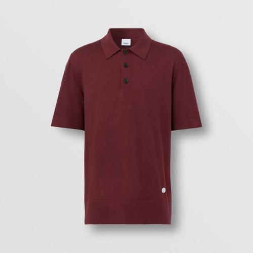  BURBERRY 22年秋冬 男士 專屬標(biāo)識裝飾絲毛混紡 Polo 衫 80548941