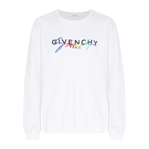 Givenchy/紀(jì)梵希 男裝 服飾 圓領(lǐng)棉質(zhì)彩色logo圖案長袖T恤  男衛(wèi)衣 BMJ03C30AF