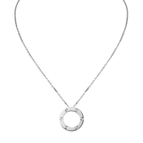 CARTIER/卡地亞 LOVE 18K金白金鉆石項鏈 鑲嵌3顆鉆石 B7014600