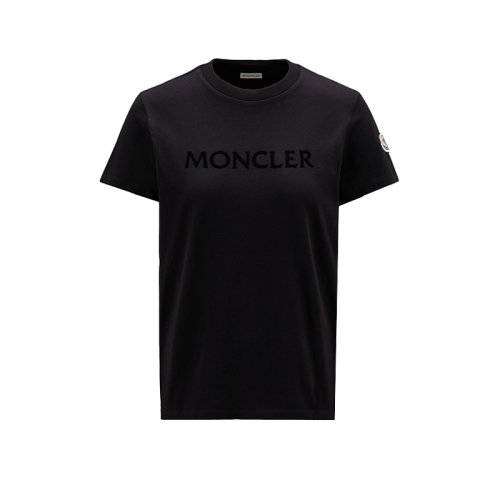 Moncler/蒙克萊 22年秋冬新款 女士黑色純棉同色商標短袖T恤H20938C00012829HP999