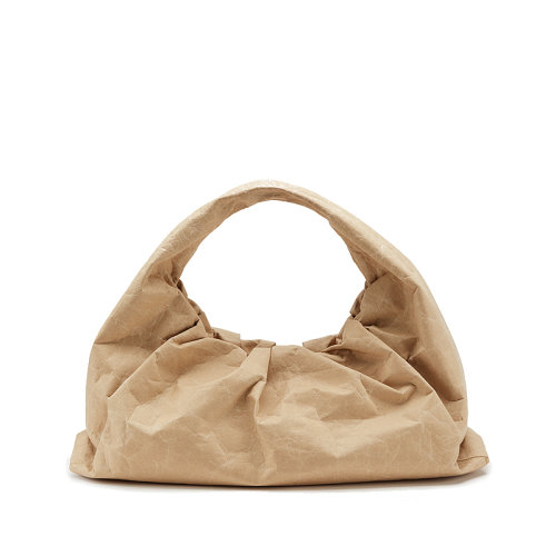 Bottega Veneta/葆蝶家  寶緹嘉女包 THE SHOULDER POUCH 女士卡其色大號牛皮紙時尚單肩手提包 607984 VA950 9235