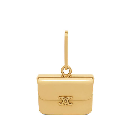 CELINE/賽琳 SEPARABLES TRIOMPHE系列 金色飾面黃銅包包形狀吊墜46X516BRA.35OR