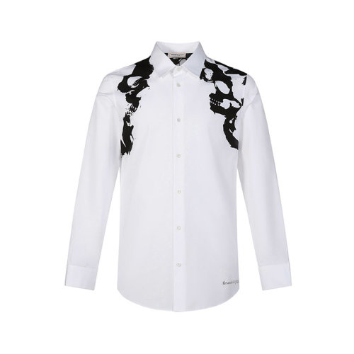 Alexander McQueen/亞歷山大麥昆【22春夏新款】男士棉質(zhì)長袖襯衫 682292 QSO48