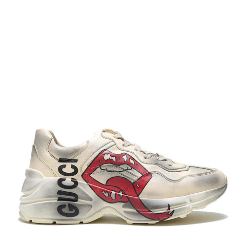 GUCCI/古馳 Rhyton系列女士飾嘴唇印花運(yùn)動(dòng)鞋 552093 A9L00