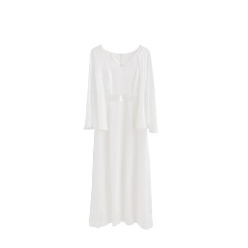 GeleiStory/GeleiStory  夏季新品顯瘦氣質(zhì)白色V領(lǐng)連衣裙   女裝＞女士裙裝＞女士連衣裙