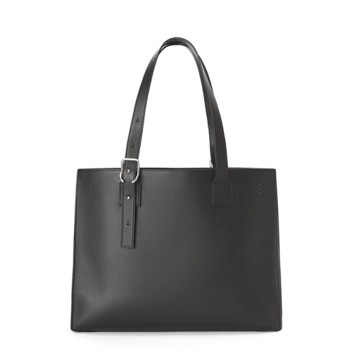 LOEWE/羅意威 22春夏新款Buckle系列 男士黑色經(jīng)典小牛皮搭扣橫式手提包0010651362