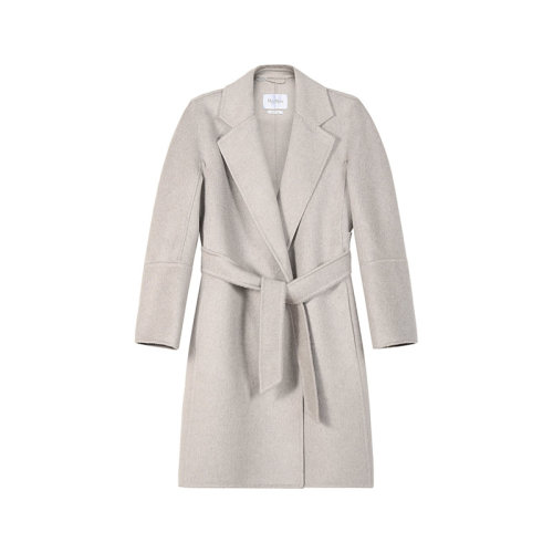 MaxMara/麥絲瑪拉【22春夏新款】女士山羊絨中長款大衣外套 10110621 KAKI