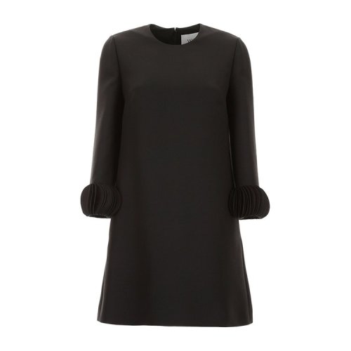 Valentino/華倫天奴  女裙 時尚百搭 女士黑色羊毛連衣裙 SB3VANK01CF 0NO