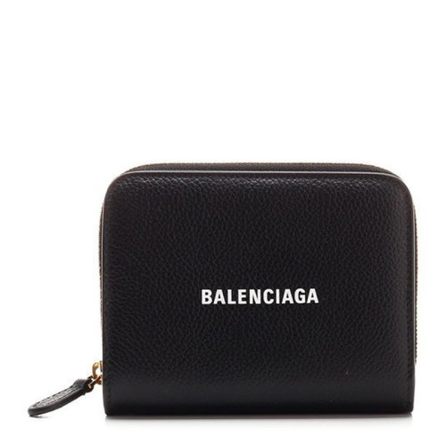 Balenciaga/巴黎世家 女士黑色皮革短款錢包手拿包女 650871-1IZIM-1090