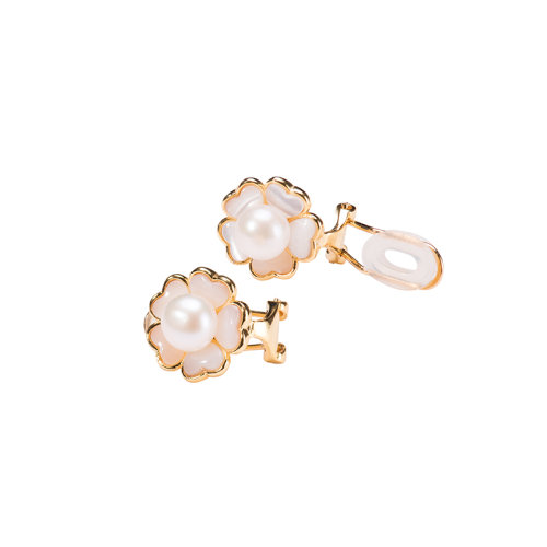 GeleiStory/GeleiStory優(yōu)雅系列無暇珍珠貝殼耳夾Sun flower太陽(yáng)花 店鋪特惠