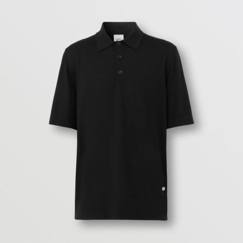  BURBERRY 22年秋冬 男士 專屬標識裝飾絲毛混紡 Polo 衫 80548951
