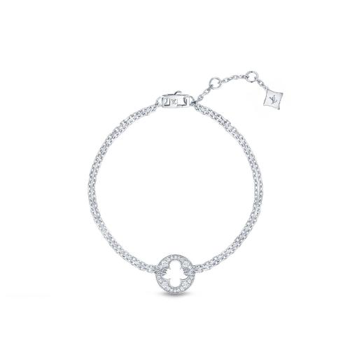  LV路易威登 22年秋冬 女士 手鏈 BRACELET CHAINE EMPREINTE， OR BLANC ET DIAMANTS Q95622 預(yù)定商品2-8周發(fā)貨