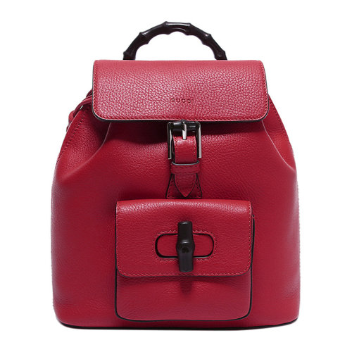 GUCCI/古馳 BAMBOO SAC系列女士純色牛皮竹節(jié)提手流蘇吊飾針扣開合手提包雙肩包旅行包背包女包 387149-A7M0N 多色可選