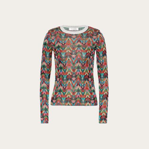  VALENTINO華倫天奴 22年秋冬 女士 針織衫 PULL EN JACQUARD LUREX XB3KC31C6VHM12