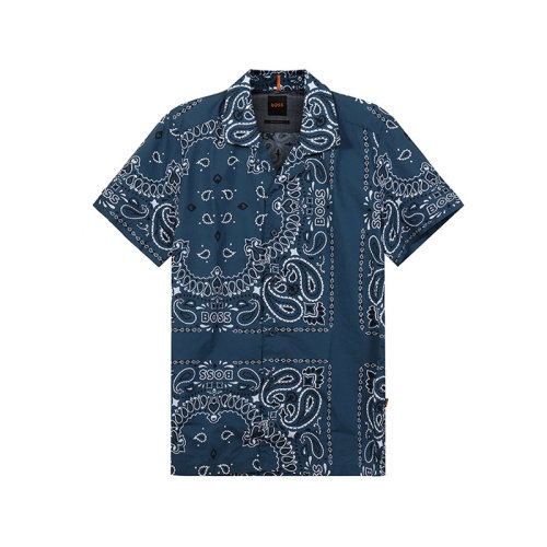 HUGOBOSS/雨果博斯【22春夏新款】男士棉質(zhì)短袖休閑襯衫50467535