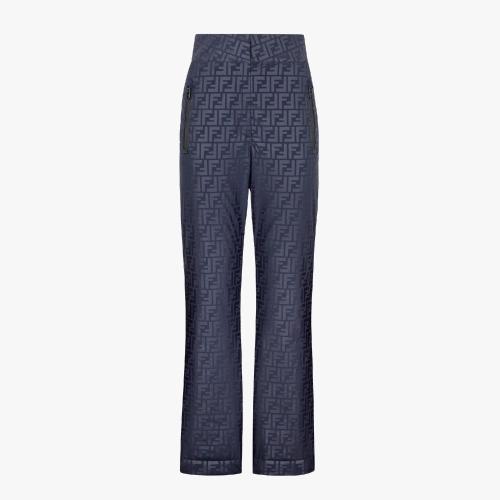  FENDI芬迪 22年秋冬 女士 運動褲 藍色FF高科技布料長褲 FAB313AK8AF1IHG