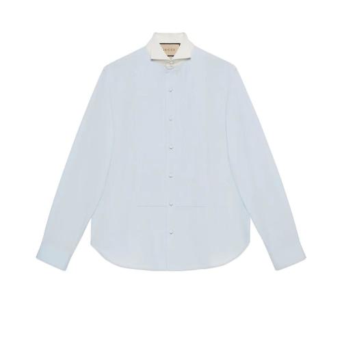  GUCCI古馳 22年秋冬 男士 棉府綢方形襯衫 685979 ZAJFM 4375