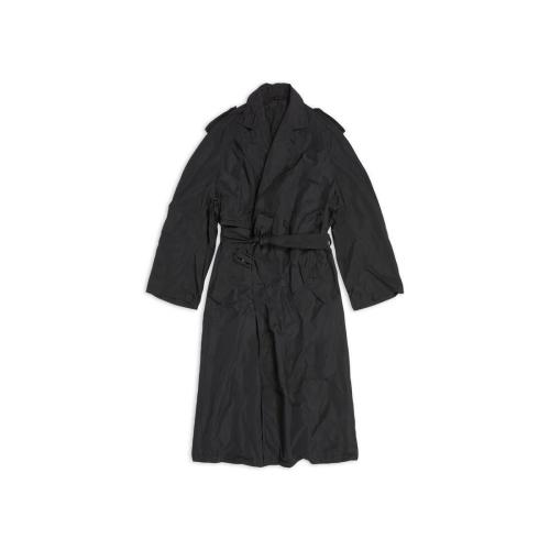  BALENCIAGA巴黎世家 22年秋冬 女士 風(fēng)衣 Packable Trench in Black 720148TMO051000