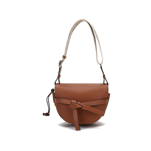 LOEWE/羅意威 女士Gate系列牛皮革單肩斜挎包馬鞍包小號 A650T20X40