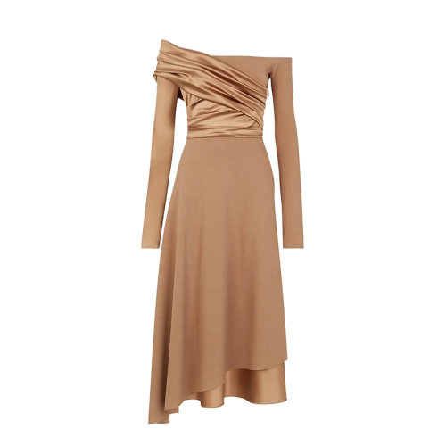 FENDI/芬迪      女士棕色針織無肩帶連衣裙FDB664AGU2F0QU5