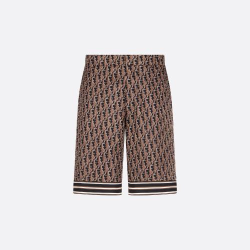  DIOR迪奧 22年秋冬 男士 休閑褲 Bermuda Dior Oblique Pixel 013C121A4751_C587
