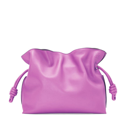 LOEWE/羅意威 22春夏新款Flamenco系列 女士亮紫色納帕小牛皮單肩斜挎手拿包0010640472