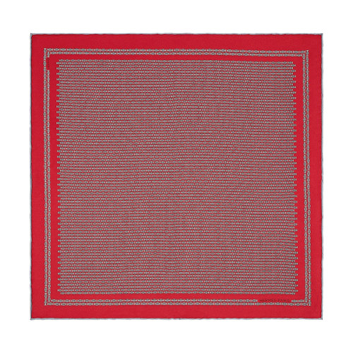 HERMES/愛(ài)馬仕 22年早春新款 45 H au Maillon系列 男士紅/灰/白色真絲方巾口袋巾H806245T10