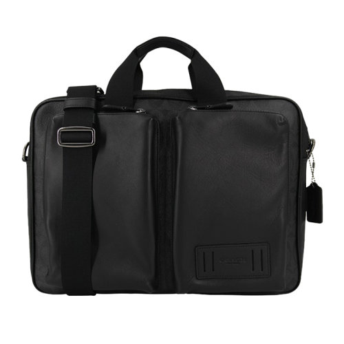 COACH/蔻馳 男士黑色PVC配皮手提包公文包男包 F5665QBQBE