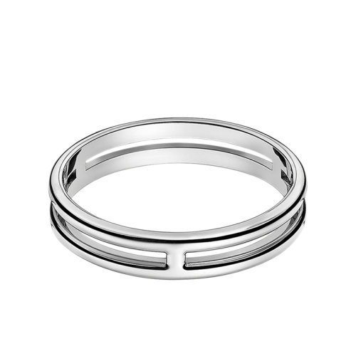 HERMES/愛馬仕 經典Ariane系列 18K金白金結婚戒指H119834B