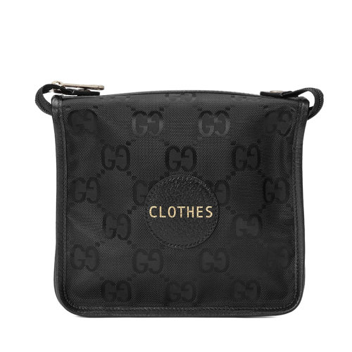 GUCCI/古馳 22早春新款Off The Grid系列 男士小號(hào)黑色再生尼龍拼皮暗紋老花手拉鏈開合旅行包674801UKDLN1000