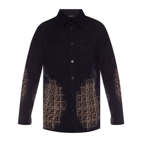 Fendi/芬迪  男裝 服裝 羊毛棉質(zhì)混紡經(jīng)典款長袖外套時尚 男士夾克外套