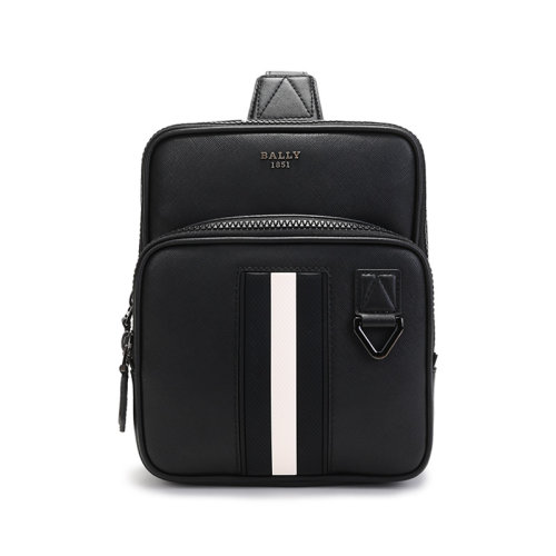 BALLY/巴利  男士涂層再生牛皮革單肩斜挎包胸包 MOLKO