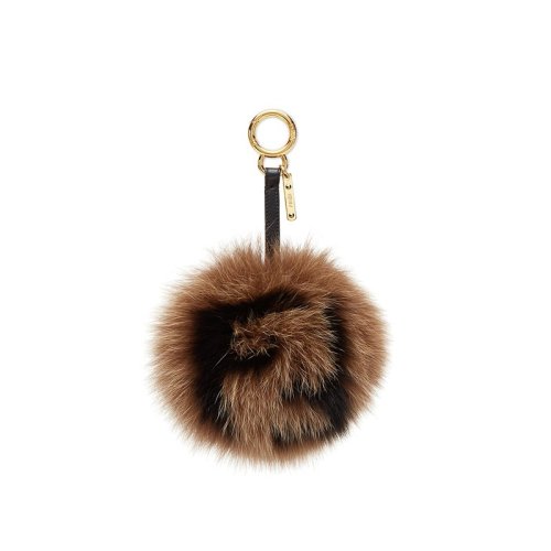 FENDI/芬迪  女士FF標志狐貍毛球掛飾 四色可選 7AR683A3VCF13YE