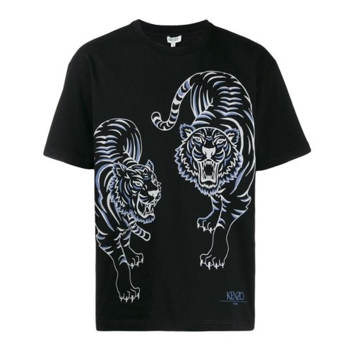  KENZO/高田賢三 男士黑色棉質(zhì)短袖T恤 F965TS058 4YK 99 PLFSX