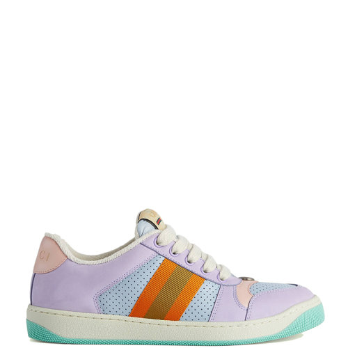 GUCCI/古馳 22年秋冬新款 Lovelight系列 女士淺紫色絨面材質(zhì)Screener運(yùn)動(dòng)鞋?7082950YIA05380