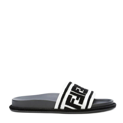 FENDI/芬迪 女士黑色時(shí)尚雙F印花涼鞋家居拖鞋沙灘鞋女鞋 8X6762-A349-F08RB