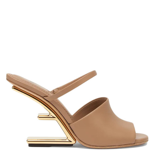 FENDI/芬迪      女士米色皮革高跟涼鞋8R8212NA7F1FLF